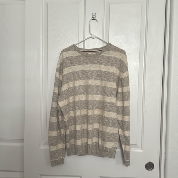 Weatherproof Vintage Mens Grey & Cream striped sweater - Picture 1 of 3